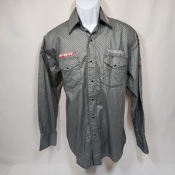 Wrangler Pro Bull Rider Long Sleeve Button-Up Medium Diamond Pattern - Picture 2 of 10
